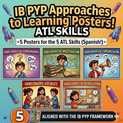 IB PYP ATL Skills Posters – Set of 5 (Spanish)